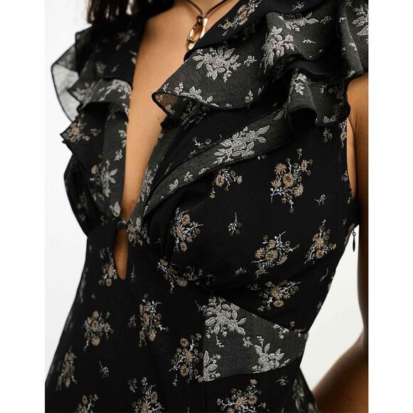 Free People Joaquin Floral-Print Chiffon Midi Dress $219 Size XS - Picture 4 of 15